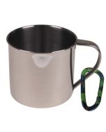 Robuster Fluchtbecher Edelstahl 500ml mit Karabiner - Perfekt für Outdoor Abenteuer und Survival Training