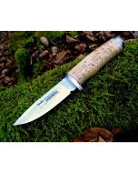 Linder Karelia Hunter 2 - Premiumstahl Jagdmesser mit Maserbirke Griff